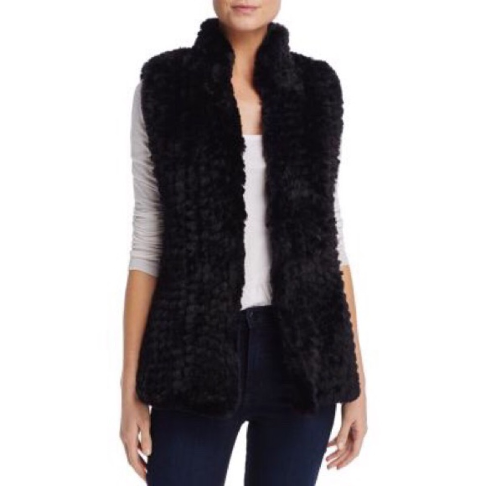 Aqua | Black Faux Fur Vest